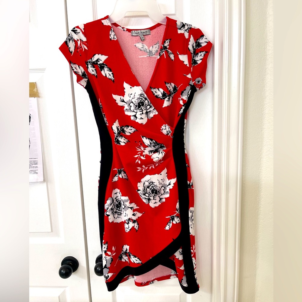 Macy’s Red and black cocktail dress